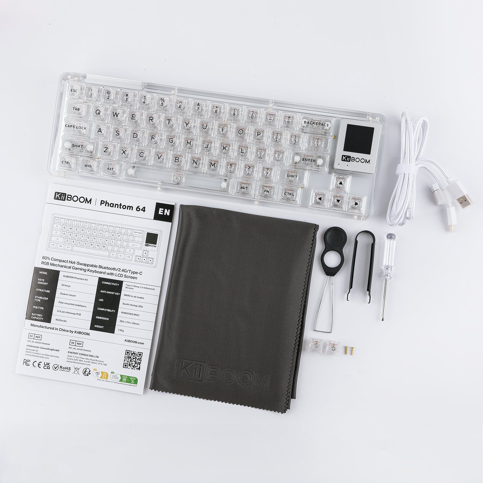 Kiiboom Phantom 64 クリア (モニター付き) KiiBOOM Phantom 64